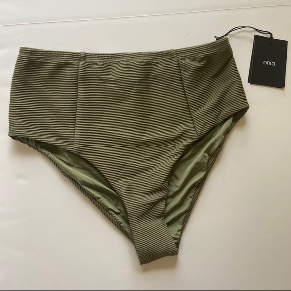 NEW Onia Leah High Rise Ribbed Bikini Swim Bottom - Picture 3 of 6